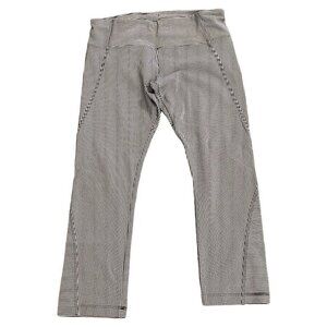 Lorna Jane Women's Blue & White Striped 3/4 Leggings Capri size S Nautical yoga